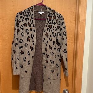 Nine West Animal Print Knit Cardigan